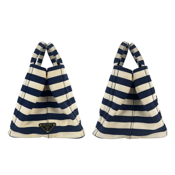 Prada Canapa Striped Tote Bag - Picture 5 of 11